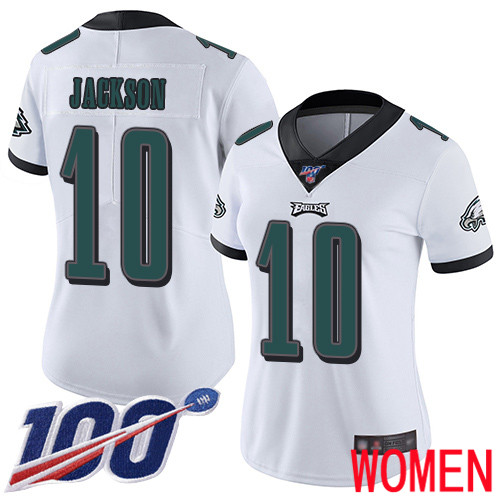 Women Philadelphia Eagles #10 DeSean Jackson White Vapor Untouchable NFL Jersey Limited Player->nfl t-shirts->Sports Accessory